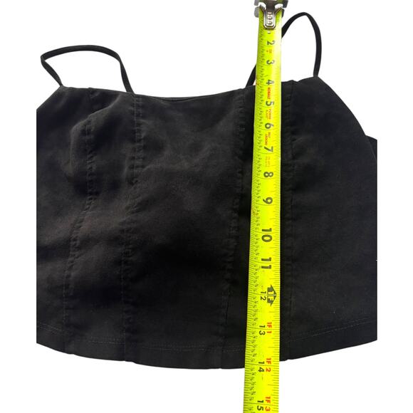 Unbranded lace‑up back corset cami crop top black y2k - Picture 4 of 4